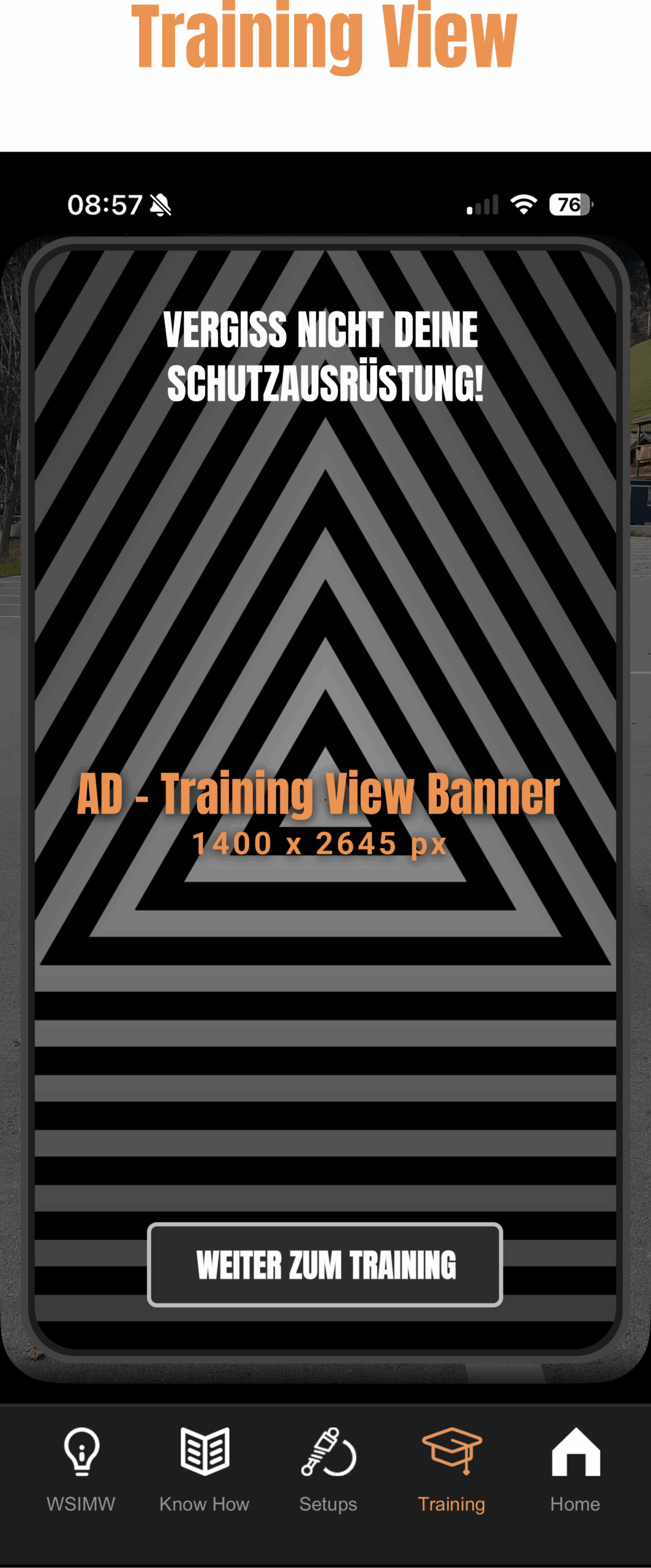 SAGLY training screen showing a full-height advertising placement